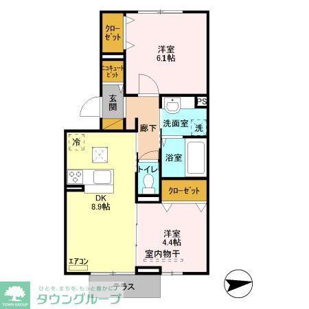 アネシス(2DK/1階)の間取り写真