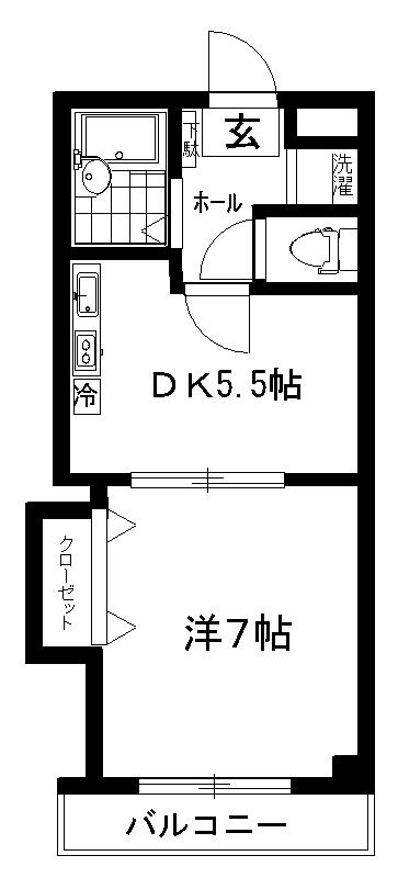 メゾンドジュネス(1DK/5階)の間取り写真