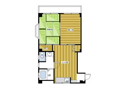 メゾン宮原(2DK/3階)の間取り写真