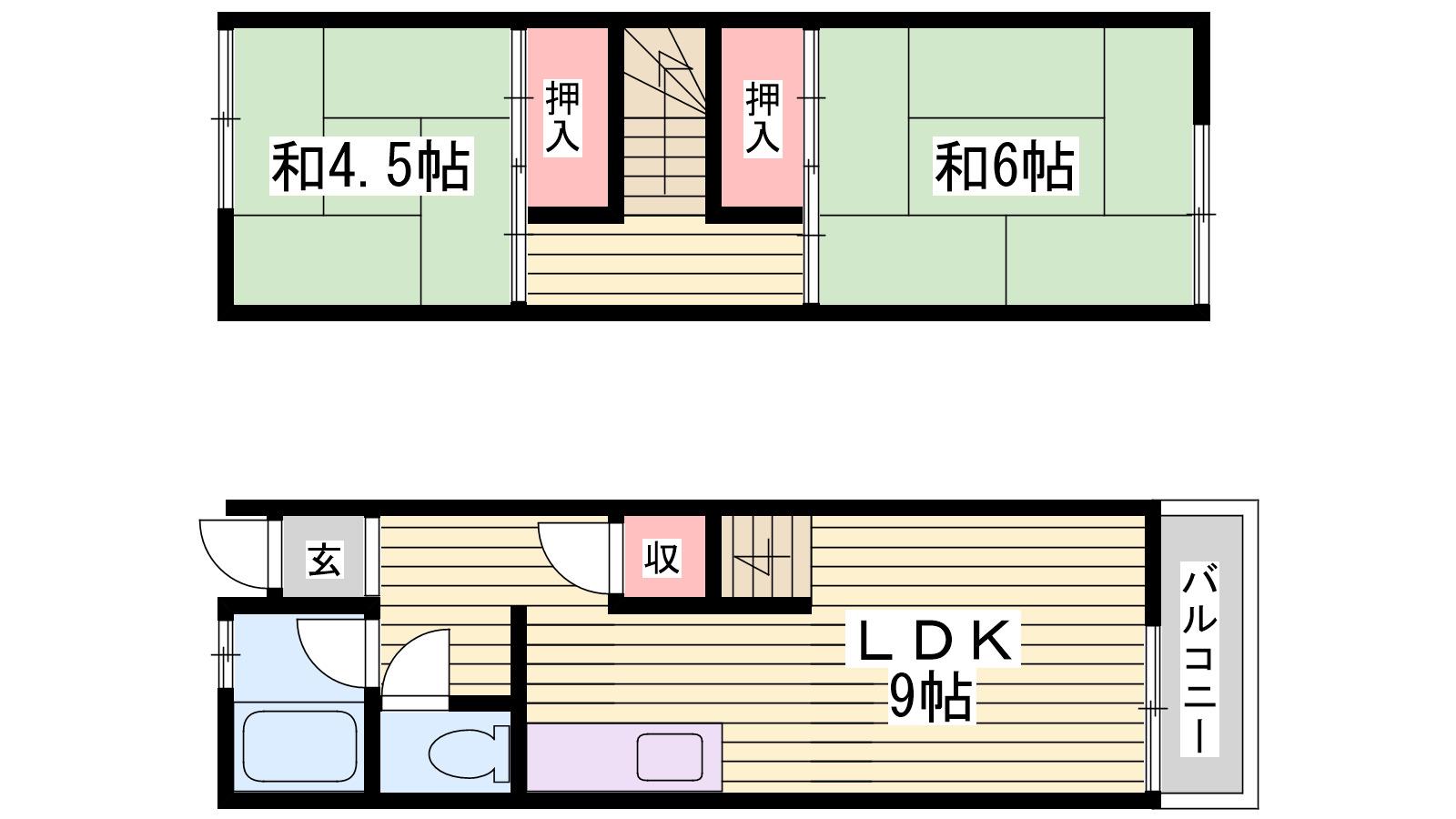 レジデンス王塚(2LDK/1階)の間取り写真