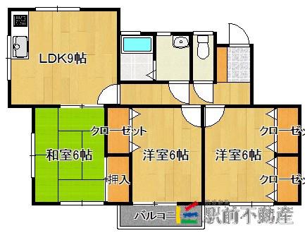ウッドビレッジ(3DK/1階)の間取り写真