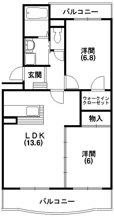 アレイズ和合(2LDK/2階)の間取り写真