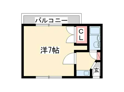 シャン I(ワンルーム/2階)の間取り写真