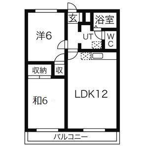 SUNーイーストーAOKI(2LDK/2階)の間取り写真