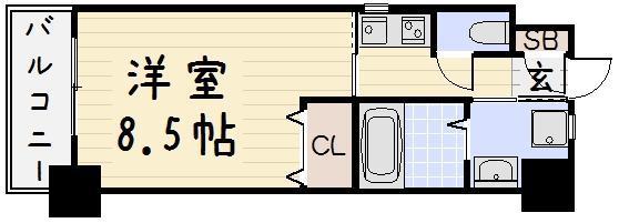 アンシャール(1K/3階)の間取り写真