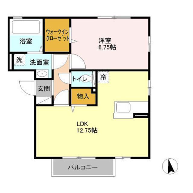 マーブル(1SLDK/2階)の間取り写真
