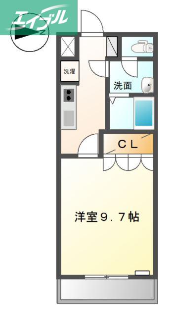 アイディールN(1K/1階)の間取り写真