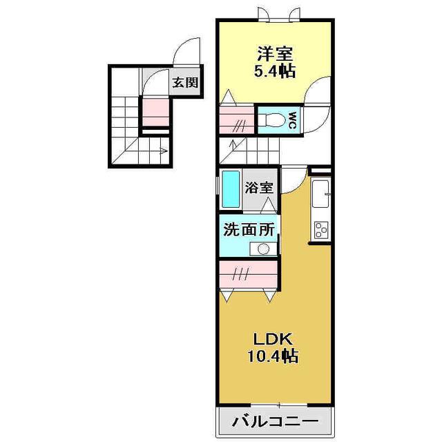 シャーメゾンベルブランシュ(1LDK/2階)の間取り写真