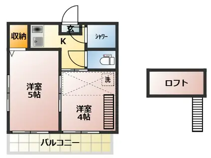 ヴァンサン館(1K/1階)の間取り写真