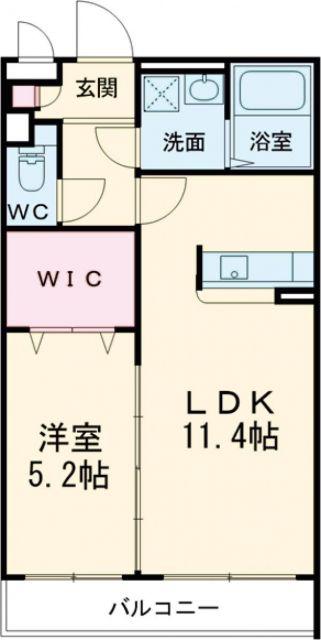 ハイマート(1LDK/2階)の間取り写真