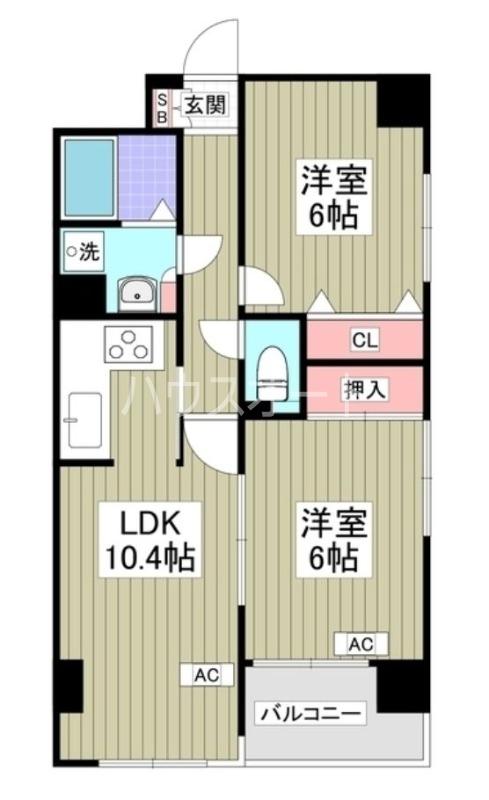 都電荒川線 三ノ輪橋駅 徒歩4分 11階建 築31年(2LDK/5階)の間取り写真