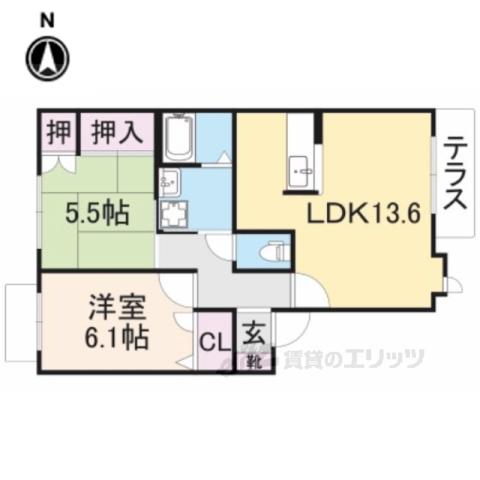 リーベンデール(2LDK/1階)の間取り写真