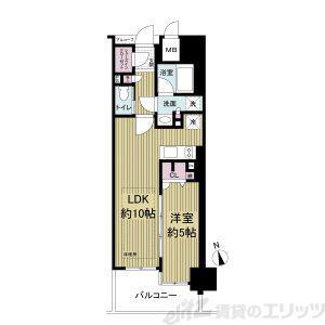 グランアッシュ江坂(1LDK/3階)の間取り写真