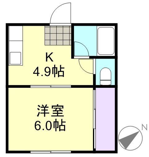 アスティ21(1K/2階)の間取り写真
