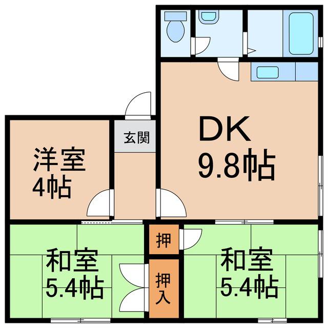 ＪＲ和歌山線 岩出駅 徒歩40分 2階建 築30年(3DK/1階)の間取り写真