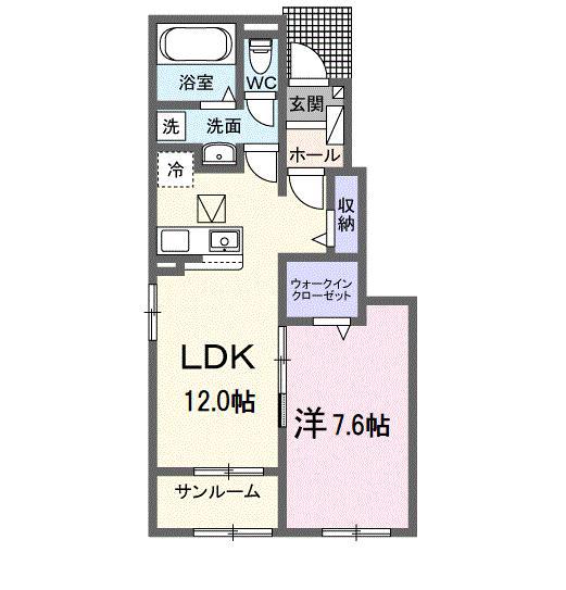 ラヴィベールアイ II(1LDK/1階)の間取り写真