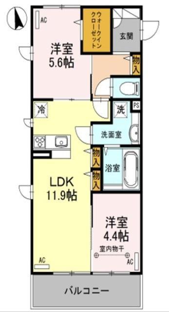 ファミール(2LDK/3階)の間取り写真