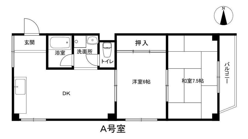 コーポマヤ(2DK/2階)の間取り写真