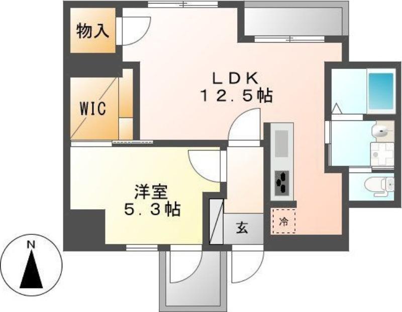チサンマンション広小路(1LDK/9階)の間取り写真