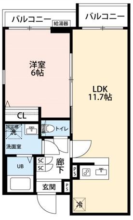 グランクオール駒込(1LDK/1階)の間取り写真