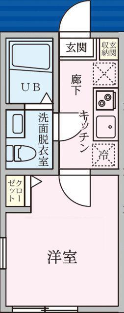 スタンフォード多摩美(1K/1階)の間取り写真