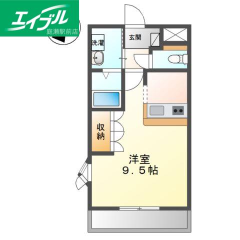 ルミナスハイムII(1K/2階)の間取り写真