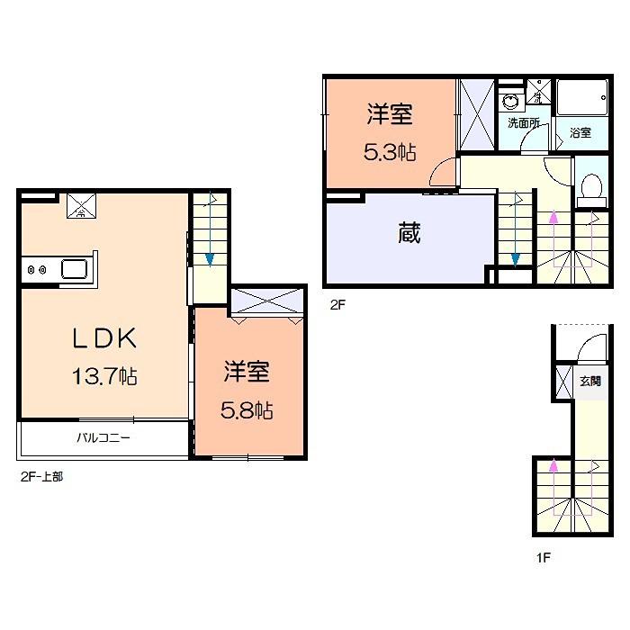 SUNNY COURT L(2LDK/2階)の間取り写真