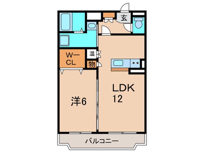GOLD ウエスト(1LDK/2階)の間取り写真