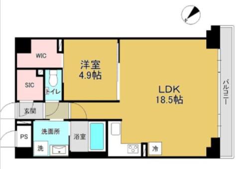コル代々木(1LDK/3階)の間取り写真