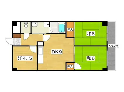 SUNミネマツ(3DK/4階)の間取り写真