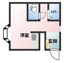 ハピネスハイム大和(ワンルーム/2階)の間取り写真