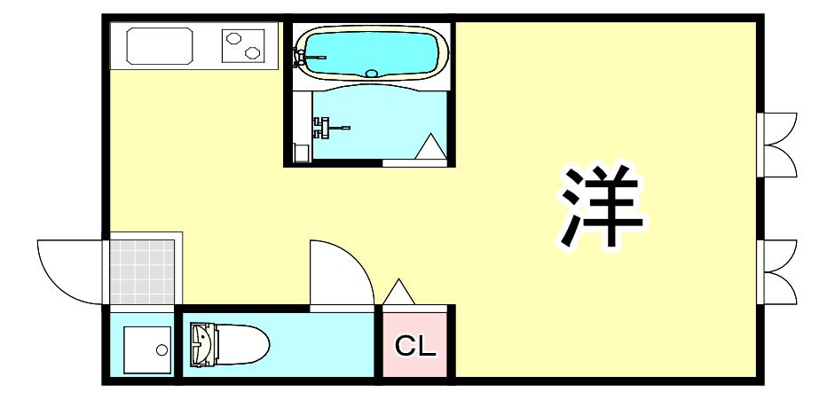 キャナルサイドヴィレッジS(ワンルーム/1階)の間取り写真