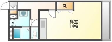 シーナIII(ワンルーム/3階)の間取り写真