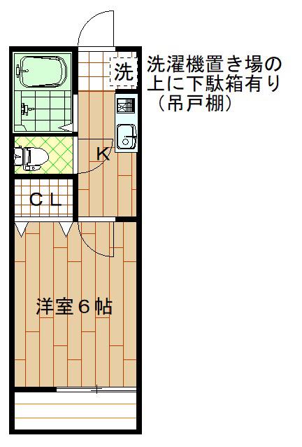 エントピア(1K/2階)の間取り写真