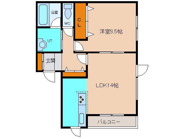 インペリアルロッジ弐番館(1LDK/2階)の間取り写真