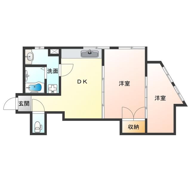 福井マンション(2DK/3階)の間取り写真