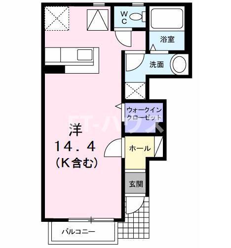 ザイテベルクII(ワンルーム/1階)の間取り写真