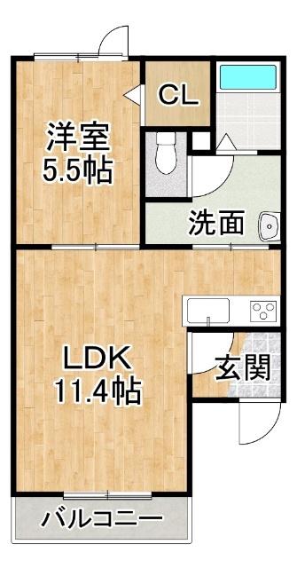 CORRIENTE イースト(1LDK/3階)の間取り写真