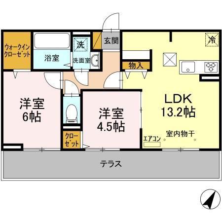 フォレストおおたかI(2LDK/1階)の間取り写真