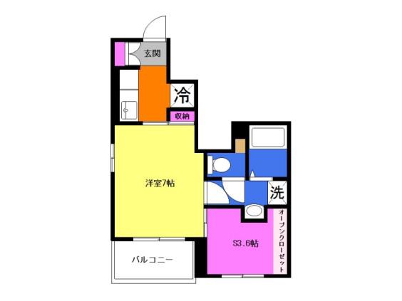 ストロベリー ヒルズ(1SK/1階)の間取り写真