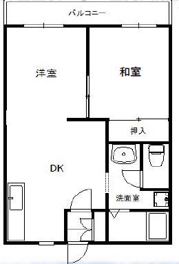 アメニティイシダI(2DK/1階)の間取り写真