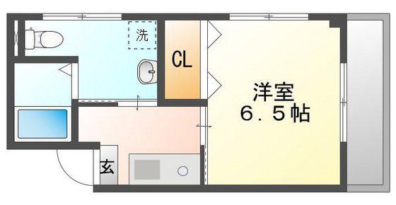 レジデンス伊島 B棟(1K/3階)の間取り写真