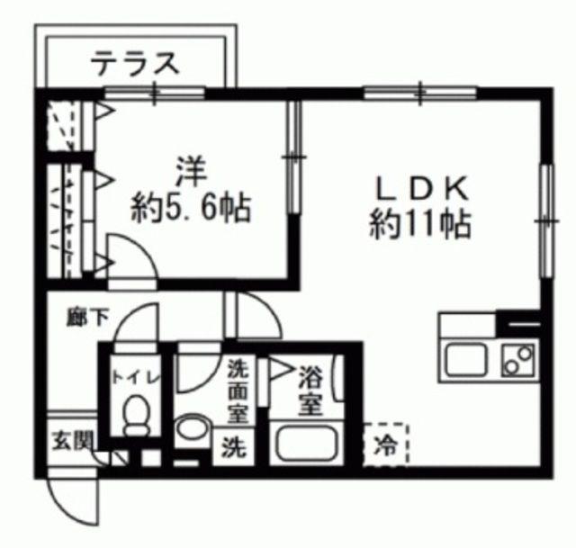 グランコート幕張(1LDK/3階)の間取り写真