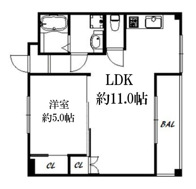 モンルポダフネ(1LDK/3階)の間取り写真