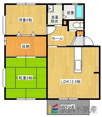セラムコートA(2SLDK/2階)の間取り写真