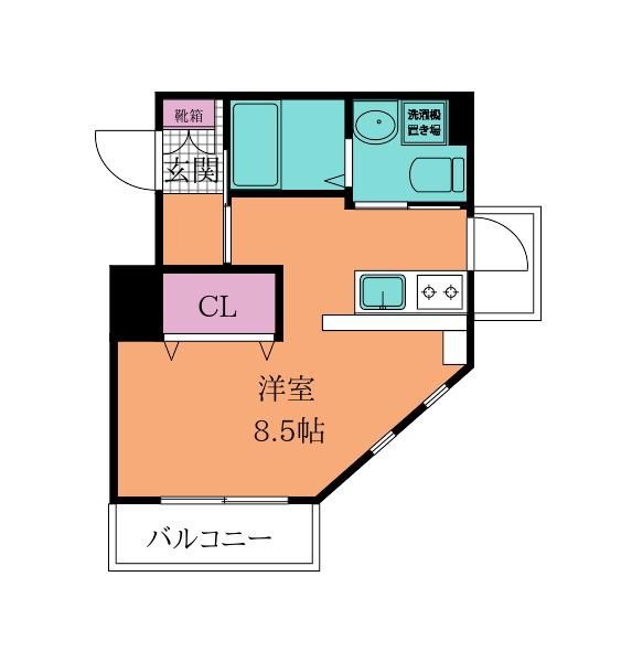 旦過タカヤコーポレーション(1K/5階)の間取り写真