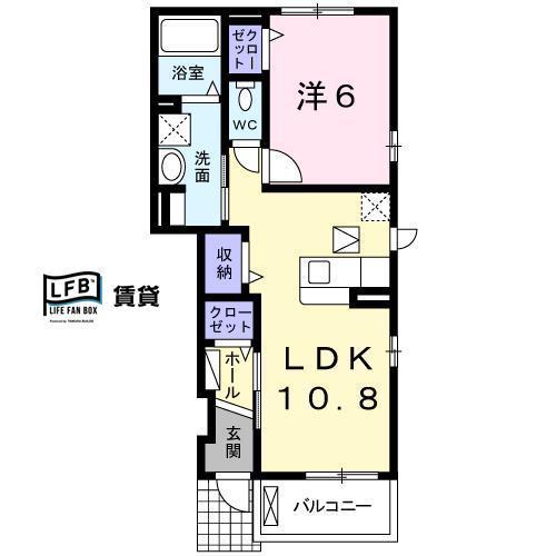 ベルフィオーレ(1LDK/1階)の間取り写真