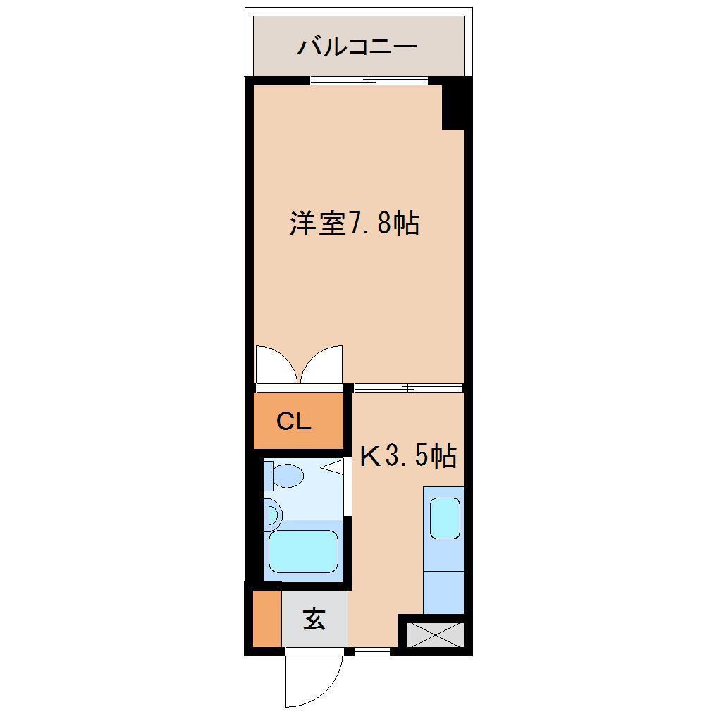 VIVRE鶴島(1K/4階)の間取り写真