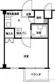 HILLTOP千里山(1K/3階)の間取り写真