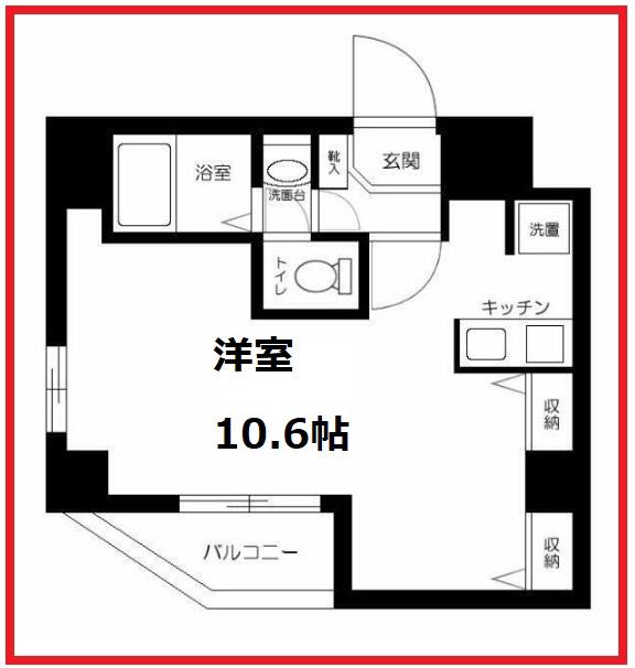 ドリーミア上野御徒町(ワンルーム/6階)の間取り写真